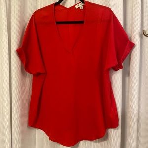 Red boutique blouse, oversized medium